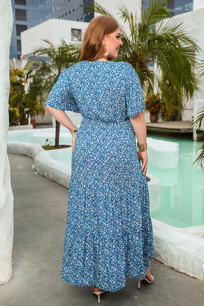 Floral Casual Round Neck Short Sleeve Dress