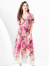 Double-breasted Slim Long Dress