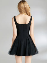 Mesh Fluffy Sling Short Dress