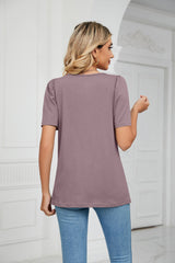 Solid Color Short Sleeve Loose T-shirt