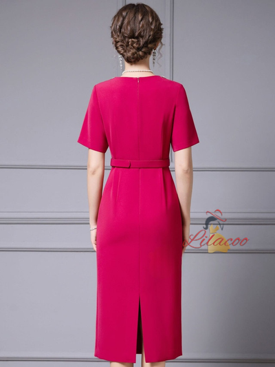 Burgundy Beading Mother Of The Bride Dress