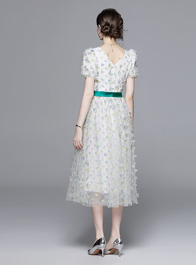 Bubble Sleeve Butterfly Dress