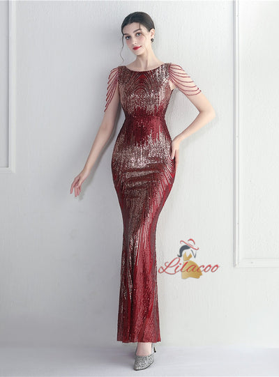 Sequins Beading Mermaid Prom Dress