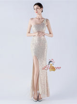Mermaid Sequins Split Beading Prom Dress
