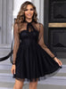 Black Tulle Long Sleeve Dresss