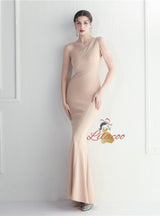 One Shoulder Mermaid Beading Prom Dress