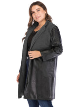 Slim PU Leather Retro Coat