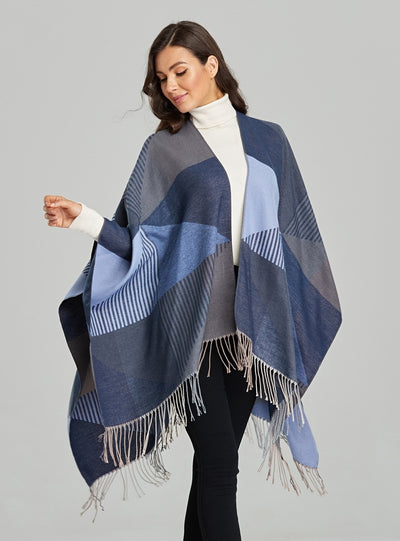 Fringed Split Warm Cashmere Cloak