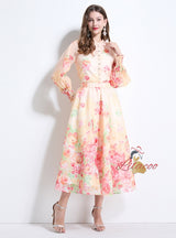 Palace Printed Breasted Slim Dress