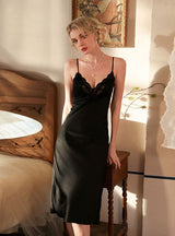 Sexy Ice Silk Lace Dress Pajamas