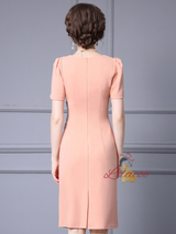 Short Sleeve Crystal Mother Of The Bride Dress