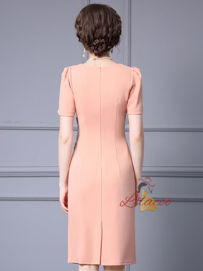 Short Sleeve Crystal Mother Of The Bride Dress