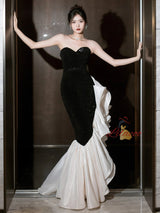 Black Mermaid Sequins Sweetheart Prom Dress