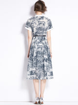 Printed Mosaic Ink Print Big Swing Dress