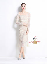 Wide Collar Elastic Pleated Dress