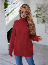 Turtleneck Twist Loose Slim Sweater