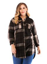 Plaid Casual Long Sleeve Ladies' Shirt
