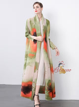 Women Fold Loose Large Print Coat