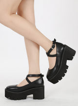 Women's Shoes With Thick Soles and Crossed Muffins