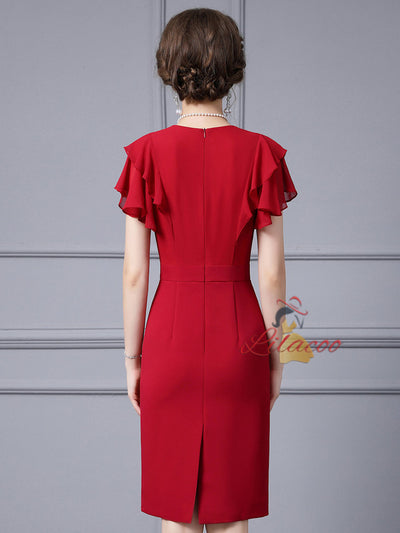 Short Sleeve Slim Fit Mother Of the Brides Dress