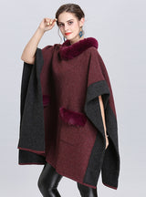 Loose Round Neck Pullover Cape Shawl