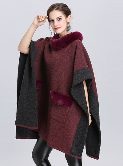 Loose Round Neck Pullover Cape Shawl