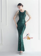 Mermaid Sequins Sleeveless Beading Prom Dress