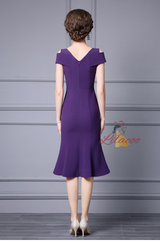 Burgundy V-neck Beading Mother Of The Bride Dress