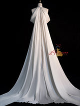 White Mermaid Satin Wedding Dress