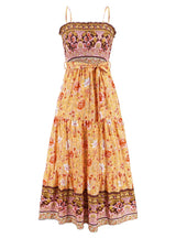 Solid Color Stitching Sleeveless Suspender Dress