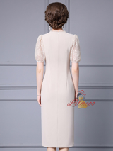 Apricot Lace Split Mother Of The Bride Dress