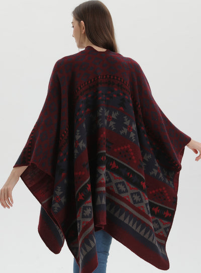 Knitted Split Bohemian Cloak Shawl