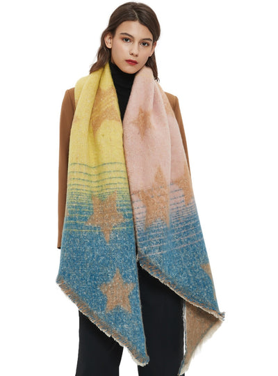 Jacquard Color Matching Star Bevel Scarf