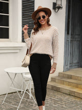 Contrast Stitching Round Neck Sweater