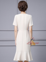 Apricot Short Sleeve Beading Mother Of The Bride Dress
