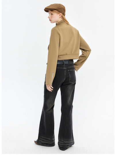 Long Sleeve Zipper Short Coat Jacket