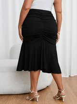 Elastic Waist Fishtail Skirt