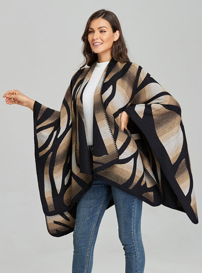 Ladies Scarf Zebra Split Shawl Cloak