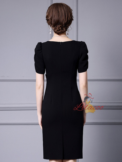 Black Short Beading Mother Of The Bride Dress