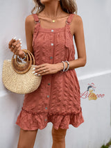 Cross-border Solid Color Pleated Dress