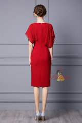 V-neck Split Mother Of The Bride Dress