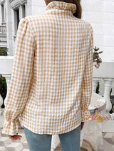 Checked Contrast Button Shirt