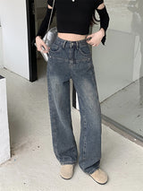 High-waist Loose Wide-leg Jeans