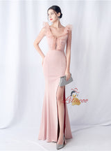 V-neck Mermaid Beading Prom Dress