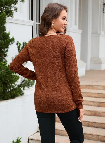 Casual Long-sleeved Round Neck Pullover Sweater