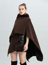 Large Size Loose Wool Ball Shawl Coat