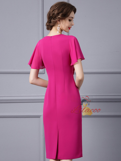 Fuchsia Beading Mother Of The Bride Dress