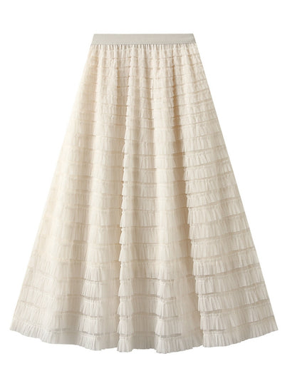 High Waist Slim Gauze Cake Skirt