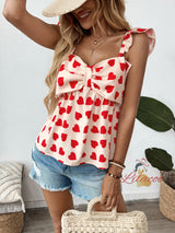 Women Heart Bow Suspender Vest