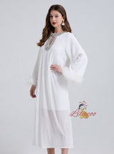 Heavy Industry Beaded Pleated Loose Slim Dress